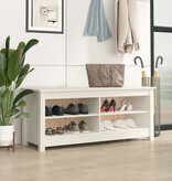 VidaXL Schoenenbank 110x38x45,5 cm massief grenenhout wit