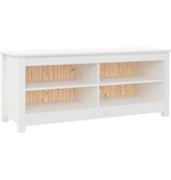 VidaXL Schoenenbank 110x38x45,5 cm massief grenenhout wit