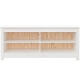 VidaXL Schoenenbank 110x38x45,5 cm massief grenenhout wit