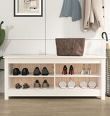 VidaXL Schoenenbank 110x38x45,5 cm massief grenenhout wit