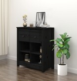 VidaXL Dressoir 70x35x80 cm massief grenenhout zwart