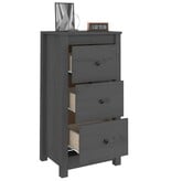 VidaXL Dressoirs 2 st 40x35x80 cm massief grenenhout grijs