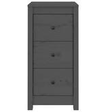 VidaXL Dressoirs 2 st 40x35x80 cm massief grenenhout grijs