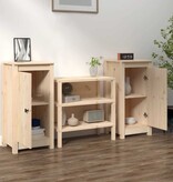 VidaXL Dressoirs 2 st 39x35x80 cm massief grenenhout