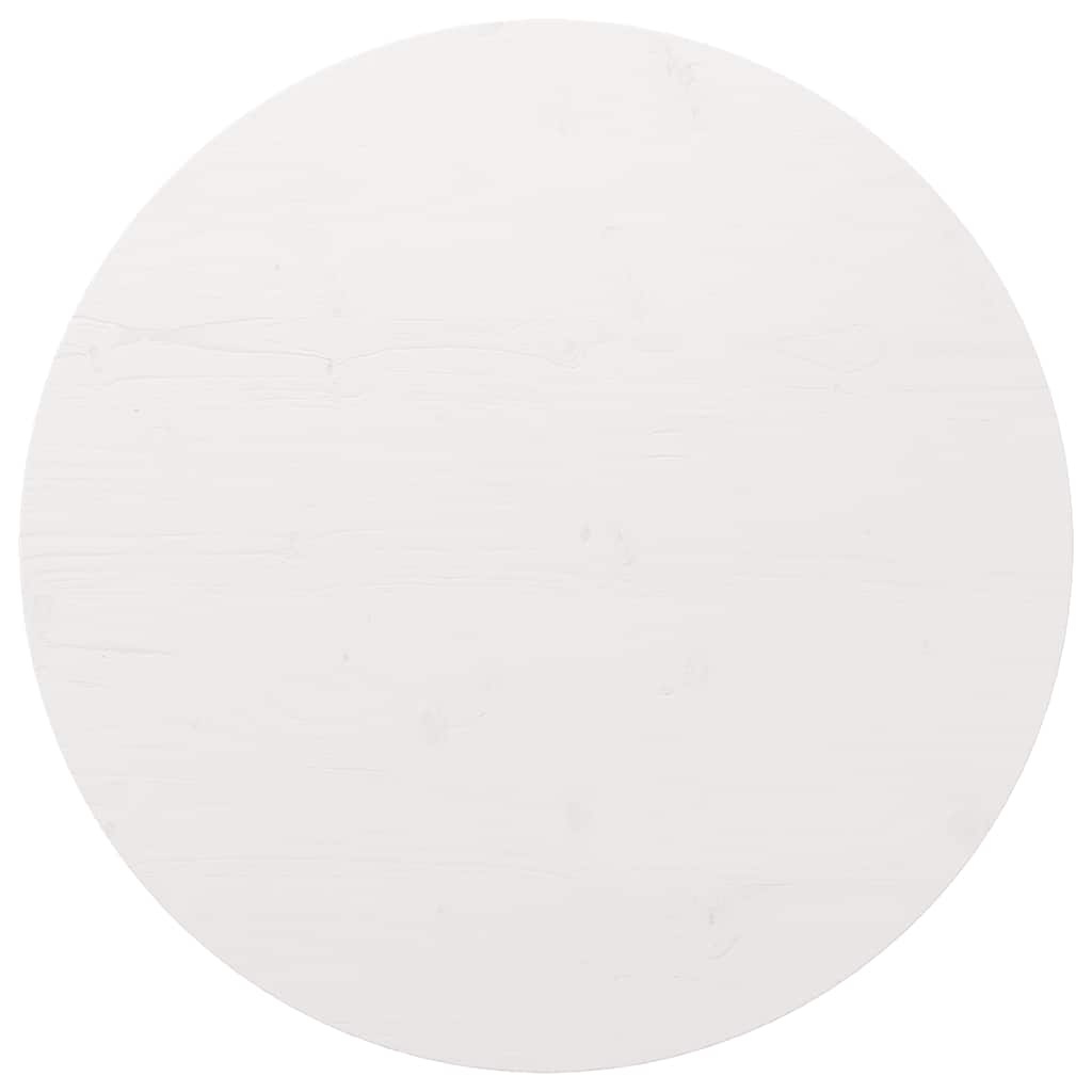 VidaXL Tafelblad Ø90x2,5 cm massief grenenhout wit