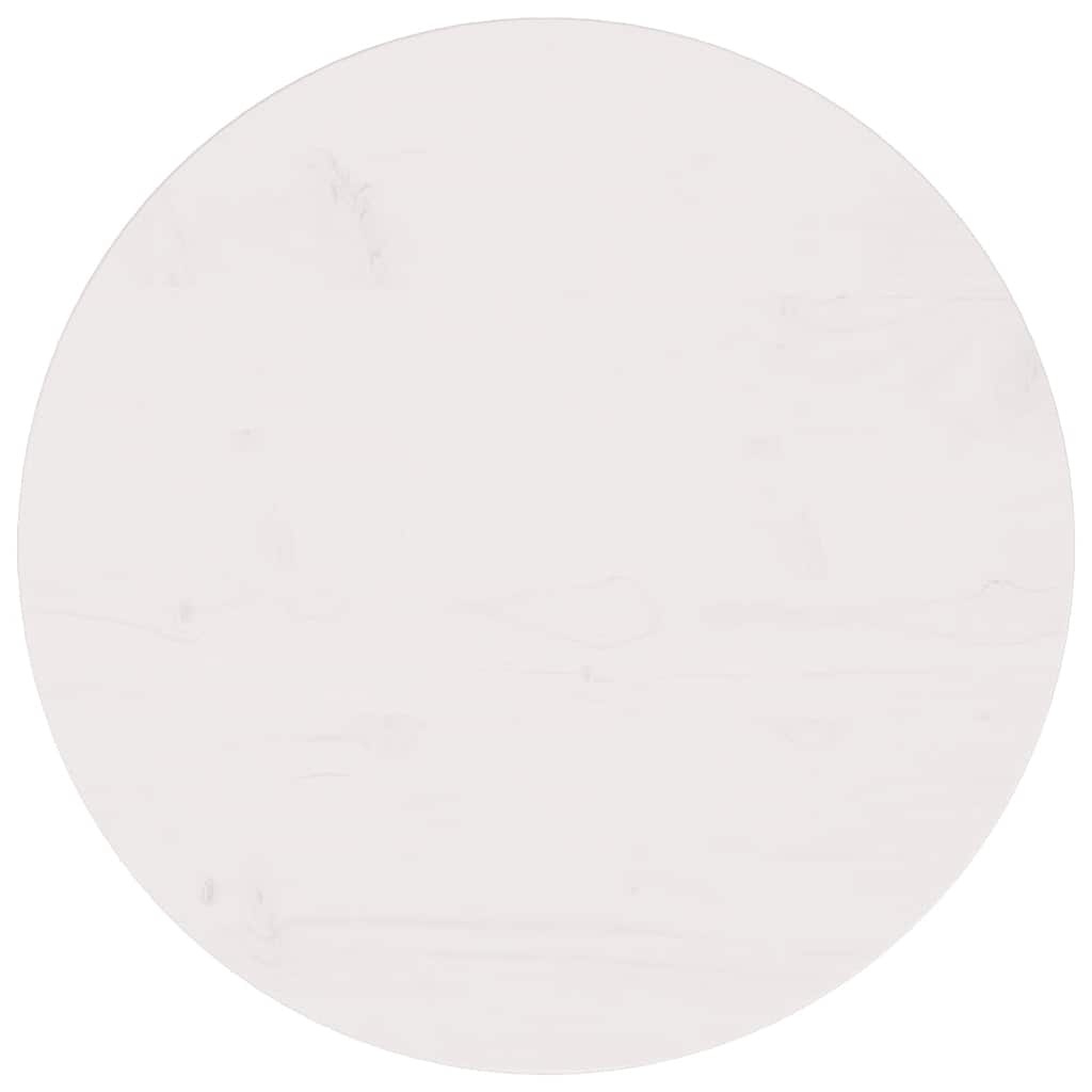 VidaXL Tafelblad Ø50x2,5 cm massief grenenhout wit