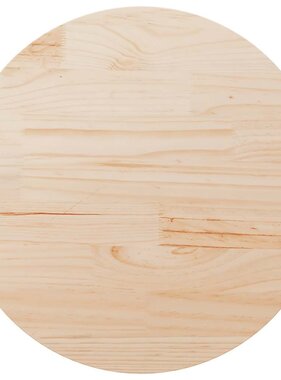 VidaXL Tafelblad Ø90x2,5 cm massief grenenhout