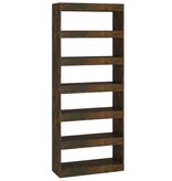 VidaXL Boekenkast/kamerscherm 80x30x198 cm bewerkt hout gerookt eiken