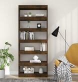 VidaXL Boekenkast/kamerscherm 80x30x198 cm bewerkt hout gerookt eiken