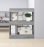 VidaXL Boekenkast/kamerscherm 60x30x72 cm grijs sonoma eikenkleurig