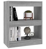 VidaXL Boekenkast/kamerscherm 60x30x72 cm grijs sonoma eikenkleurig