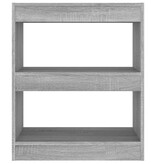 VidaXL Boekenkast/kamerscherm 60x30x72 cm grijs sonoma eikenkleurig