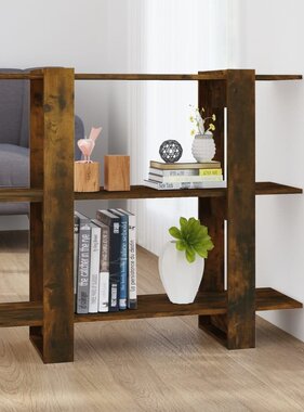 VidaXL Boekenkast/kamerscherm 100x30x87 cm gerookt eikenkleurig