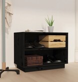 VidaXL Schoenenkast 60x34x45 cm massief grenenhout zwart