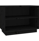 VidaXL Schoenenkast 60x34x45 cm massief grenenhout zwart