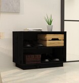 VidaXL Schoenenkast 60x34x45 cm massief grenenhout zwart