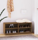 VidaXL Schoenenkast 110x34x45 cm massief grenenhout honingbruin