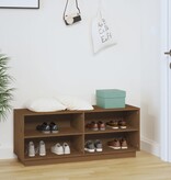 VidaXL Schoenenkast 110x34x45 cm massief grenenhout honingbruin