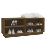 VidaXL Schoenenkast 110x34x45 cm massief grenenhout honingbruin