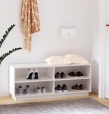 VidaXL Schoenenkast 110x34x45 cm massief grenenhout wit