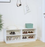 VidaXL Schoenenkast 110x34x45 cm massief grenenhout wit