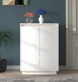 VidaXL Schoenenkast 60x35x80 cm massief grenenhout wit