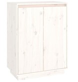 VidaXL Schoenenkast 60x35x80 cm massief grenenhout wit