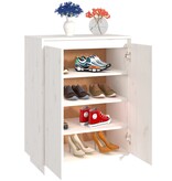 VidaXL Schoenenkast 60x35x80 cm massief grenenhout wit