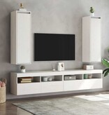 VidaXL Wandkasten 2 st 30x30x100 cm massief grenenhout wit