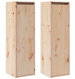 VidaXL Wandkasten 2 st 30x30x100 cm massief grenenhout