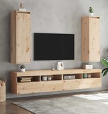 VidaXL Wandkasten 2 st 30x30x100 cm massief grenenhout