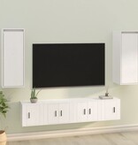 VidaXL Wandkasten 2 st 30x30x80 cm massief grenenhout wit