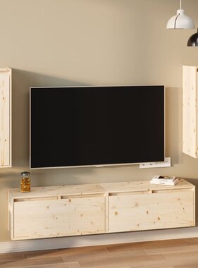 VidaXL Wandkasten 2 st 30x30x80 cm massief grenenhout