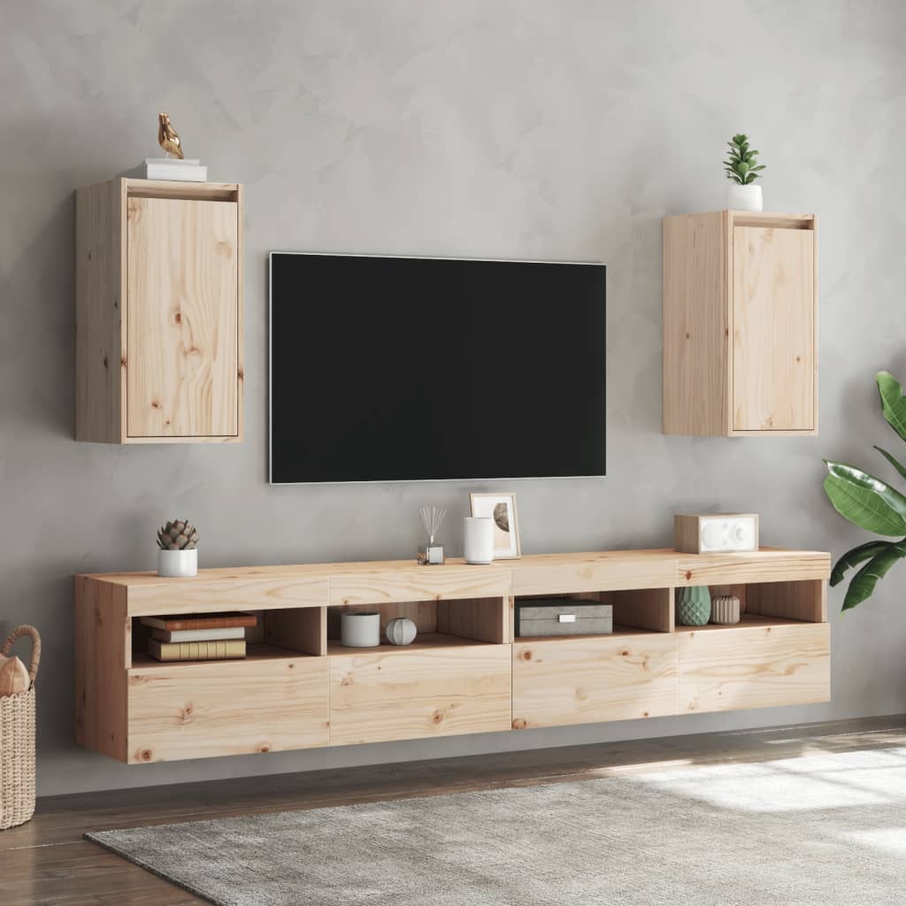 VidaXL Wandkasten 2 st 30x30x60 cm massief grenenhout