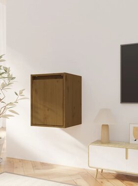 VidaXL Wandkast 30x30x40 cm massief grenenhout honingbruin