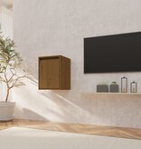 VidaXL Wandkast 30x30x40 cm massief grenenhout honingbruin