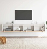 VidaXL Wandkasten 2 st 100x30x35 cm massief grenenhout wit