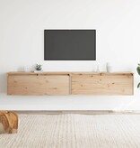 VidaXL Wandkasten 2 st 100x30x35 cm massief grenenhout