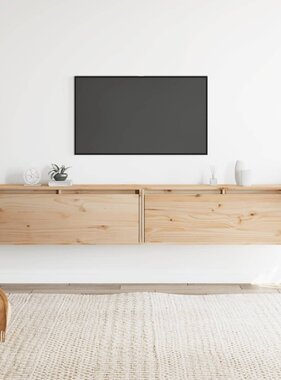 VidaXL Wandkasten 2 st 100x30x35 cm massief grenenhout