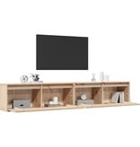 VidaXL Wandkasten 2 st 100x30x35 cm massief grenenhout