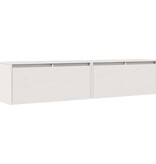 VidaXL Wandkasten 2 st 80x30x35 cm massief grenenhout wit