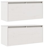 VidaXL Wandkasten 2 st 80x30x35 cm massief grenenhout wit