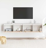 VidaXL Wandkasten 2 st 80x30x35 cm massief grenenhout wit