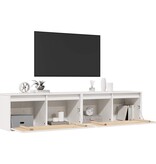 VidaXL Wandkasten 2 st 80x30x35 cm massief grenenhout wit