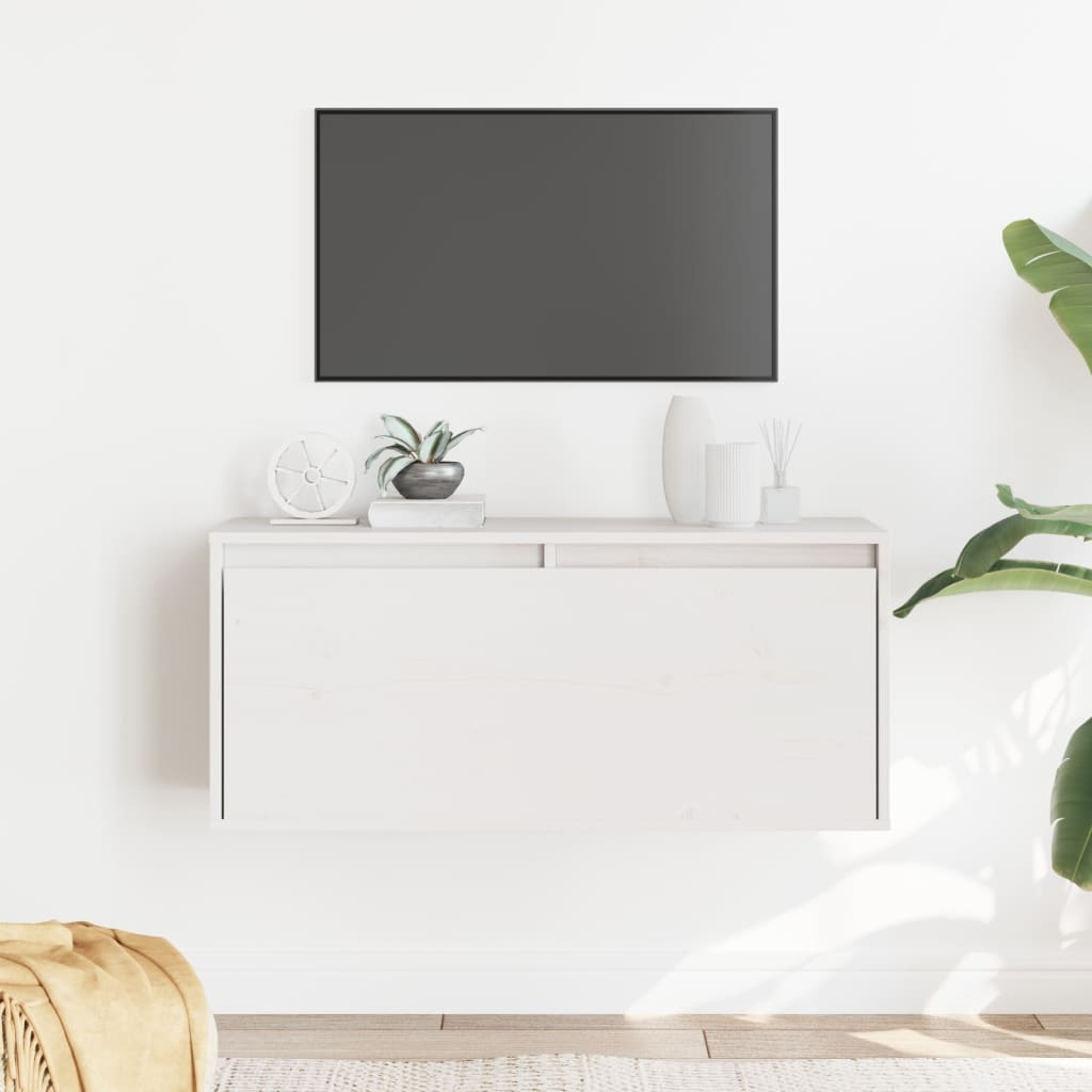 VidaXL Wandkast 80x30x35 cm massief grenenhout wit