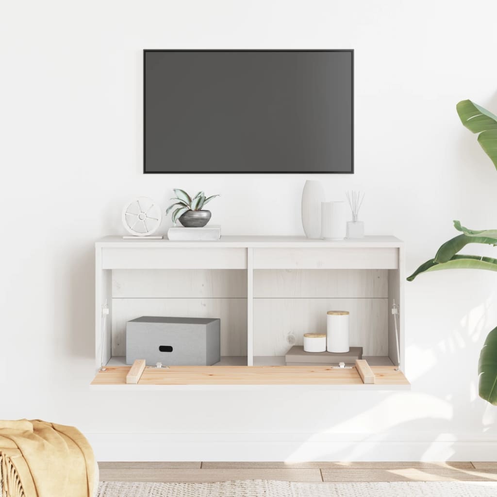 VidaXL Wandkast 80x30x35 cm massief grenenhout wit