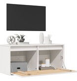 VidaXL Wandkast 80x30x35 cm massief grenenhout wit