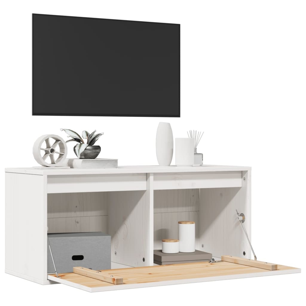 VidaXL Wandkast 80x30x35 cm massief grenenhout wit