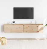 VidaXL Wandkasten 2 st 80x30x35 cm massief grenenhout