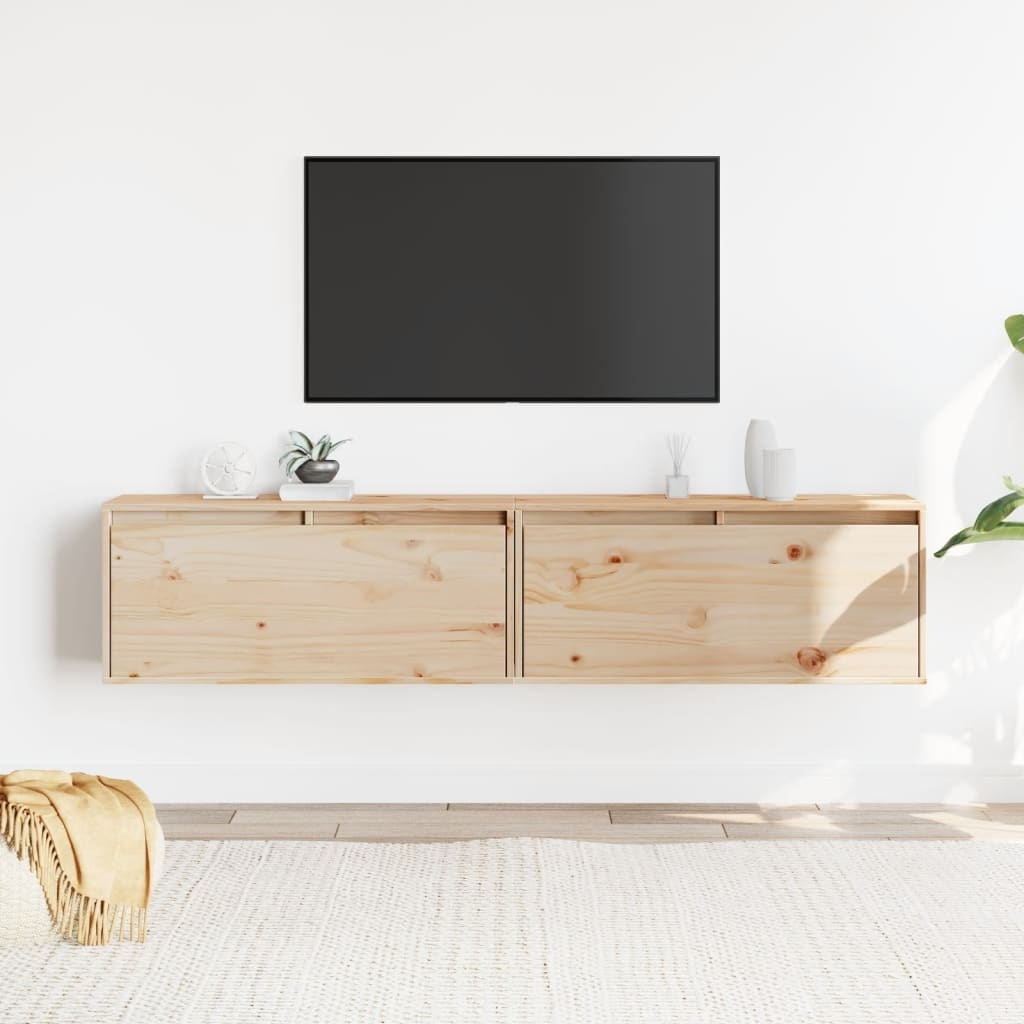 VidaXL Wandkasten 2 st 80x30x35 cm massief grenenhout